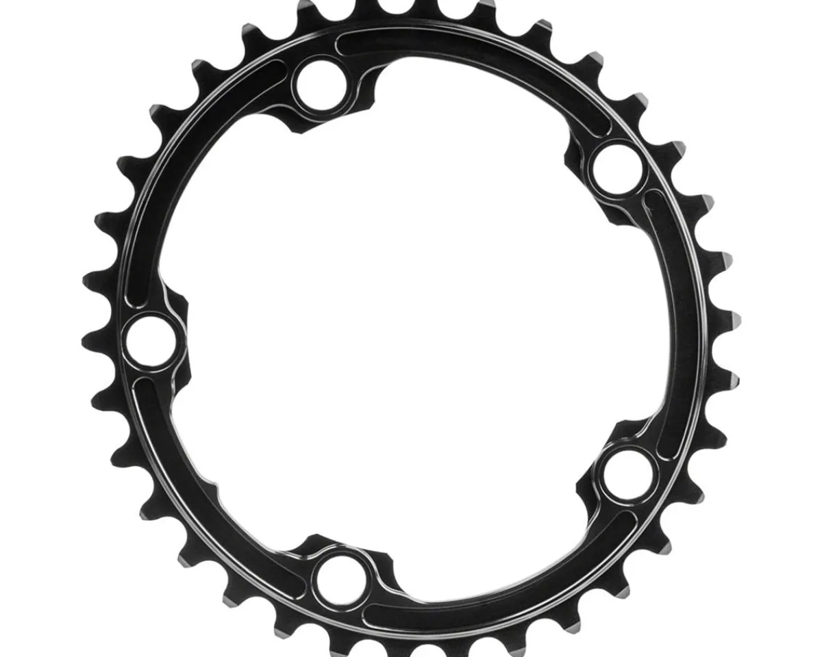 Absolute Black Chainrings & Accessories|Premium Oval Chainrings (Black) (2 x 10/11 Speed) (110mm BCD) (Inner) (34T)