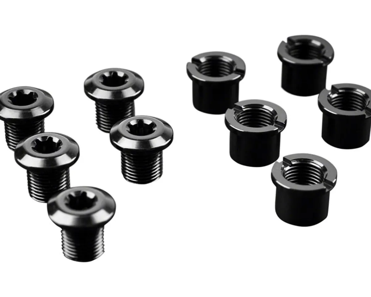 Absolute Black Chainrings & Accessories|T-30 Chainring Bolt Set (5x Bolts & Nuts) (Long)