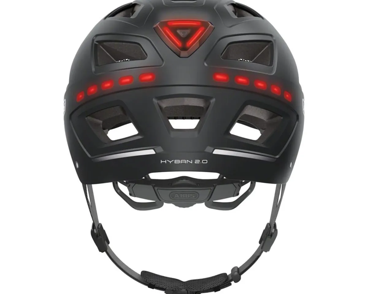 Abus Helmets|Helmets|Hyban 2.0 Urban Helmet (Signal Black) (52-58cm) (M) (w/Rear LED)