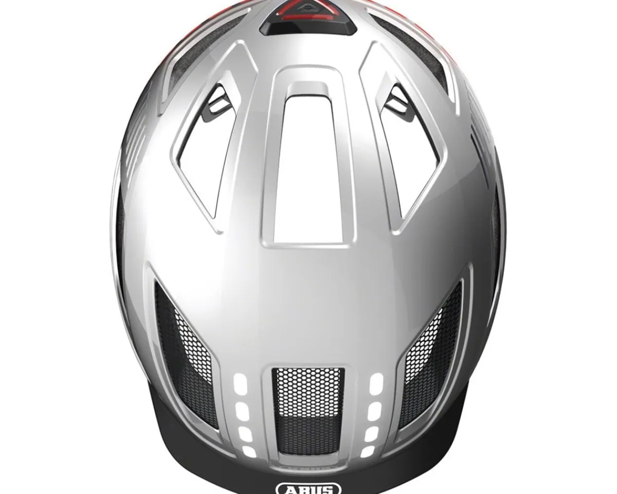 Abus Helmets|Helmets|Hyban 2.0 Urban Helmet (Signal Silver) (52-58cm) (M) (w/Rear LED)