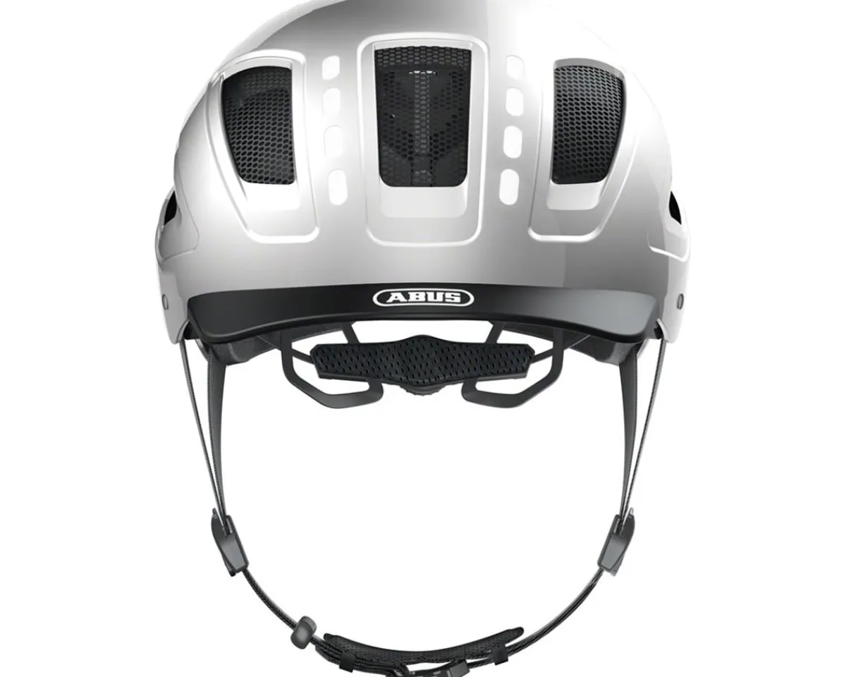 Abus Helmets|Helmets|Hyban 2.0 Urban Helmet (Signal Silver) (52-58cm) (M) (w/Rear LED)
