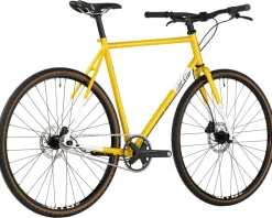 All-City Lifestyle Bikes|Super Professional Flat Bar Single Speed Bike (Lemon Dab) (43cm)