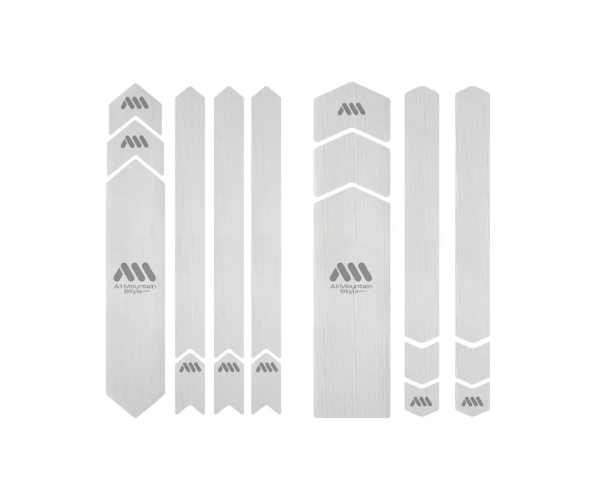 All Mountain Style Frame Protection & Decals|Honeycomb Full Frame Guard (Clear/Silver)