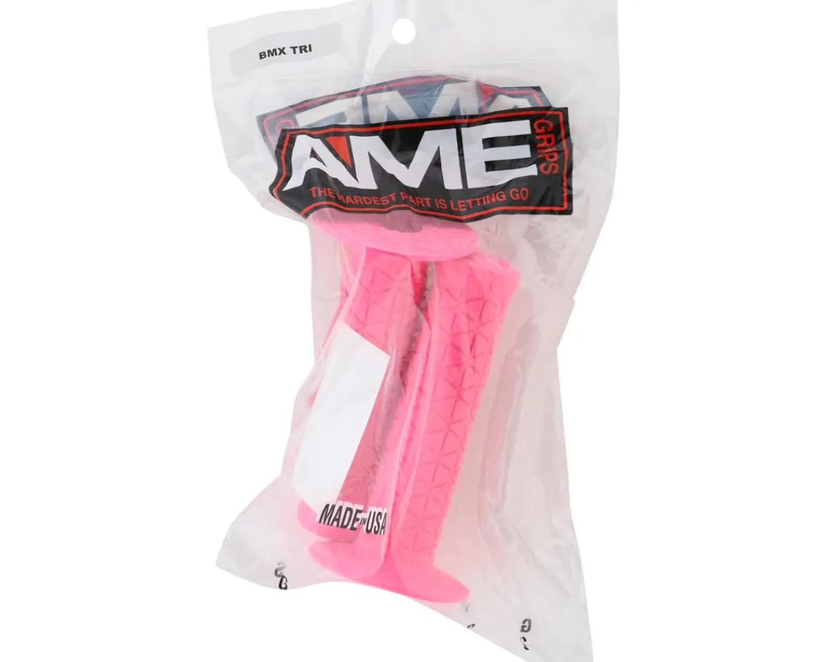 A'ME Grips & Handlebar Tape|Tri Grips (Fluorescent Pink) (125mm)