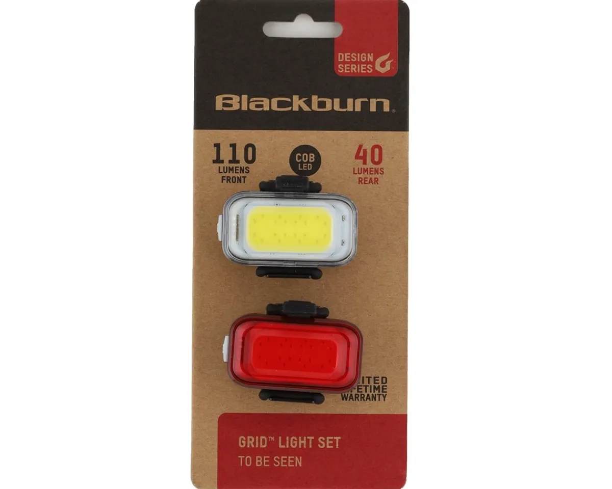 Blackburn Bike Lights|GRID Headlight & Tail Light Set (Black)