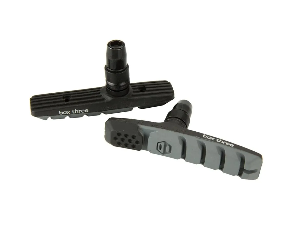 Box Brakes|Three V-Brake Pads (Grey) (1 Pair) (Threaded)