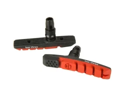 Box Brakes|Three V-Brake Pads (Red) (1 Pair) (Threaded)