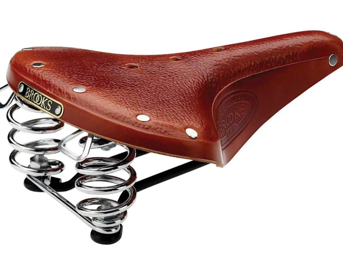 Brooks Saddles & Seats|B67 Men's Saddle (Honey) (Black Steel Rails) (210mm)