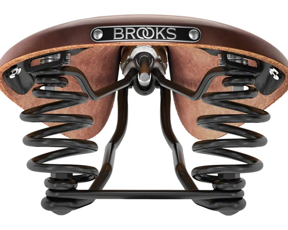 Brooks Saddles & Seats|Flyer Men's Leather Saddle (Antique Brown) (Steel Rails) (170mm)