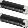Brooks Grips & Handlebar Tape|Slender Leather Grips (Black) (130mm Length)