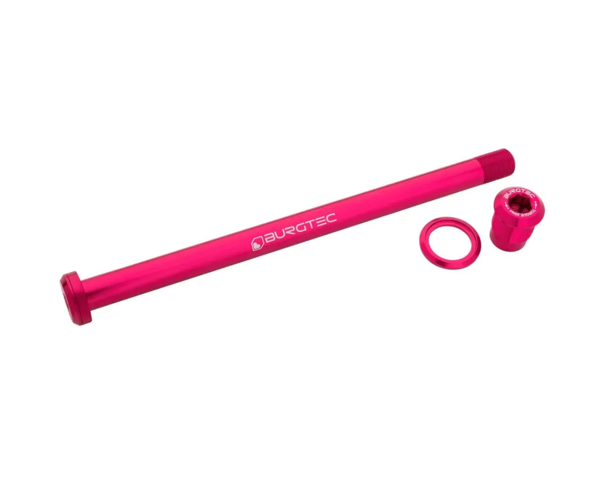 Burgtec Wheels & Parts|Pivot 185.3mm UDH Rear Axle (Toxic Barbie Pink)