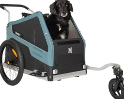 Burley Racks, Fenders, & Trailers|Bark Ranger Pet Bike Trailer & Stroller (Blue) (XL)