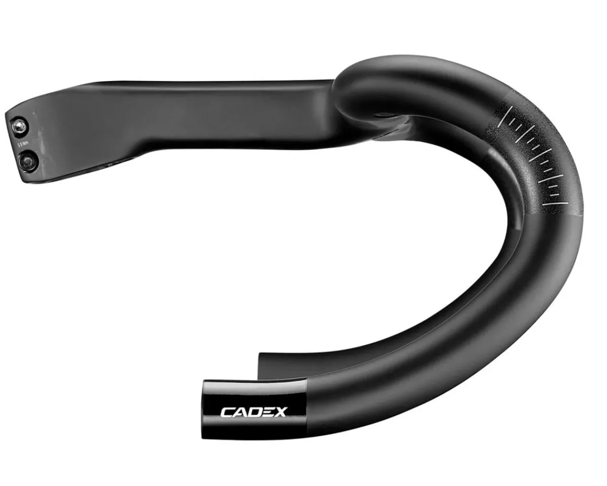 Cadex Handlebars|Race Integrated Road Carbon Handlebars (Black) (120mm) (41/44cm) (OverDrive/D-Shaped Steerer)