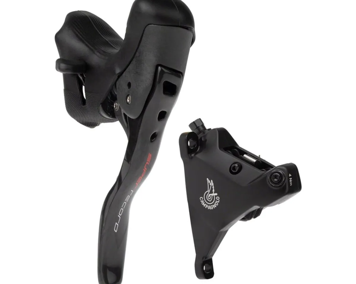 Campagnolo Brakes|Shifters|Super Record Ergopower Hydraulic Brake/Shift Lever Kit (Black) (160mm Caliper) (Left) (2x) (Flat Mount)