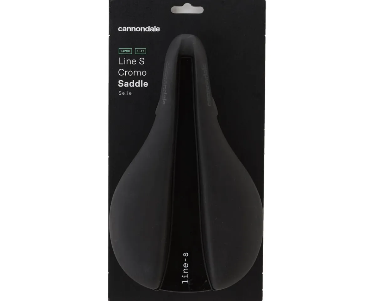 Cannondale Saddles & Seats|Holiday Shopping|Line S Cromo Flat Saddle (Black) (Chromoly Rails) (142mm)