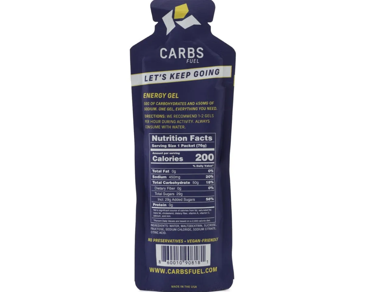 Carbs Fuel Nutrition & Skin Care|Salted Original Energy Gel (1 | 2.68oz Packet)