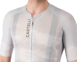Castelli Jerseys|Summer Essentials|Climber's A/C Short Sleeve Jersey (Silver Grey/Smoky Grey) (M)