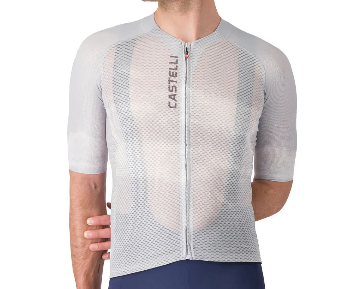 Castelli Jerseys|Summer Essentials|Climber's A/C Short Sleeve Jersey (Silver Grey/Smoky Grey) (M)