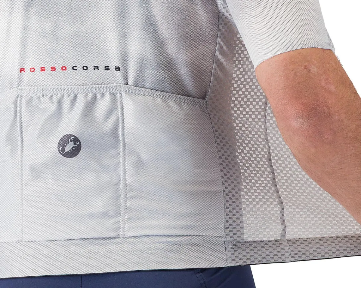 Castelli Jerseys|Summer Essentials|Climber's A/C Short Sleeve Jersey (Silver Grey/Smoky Grey) (M)