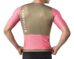 Castelli Jerseys|Summer Essentials|Corretto Short Sleeve Jersey (Elmwood/Rosa Giro-White) (M)