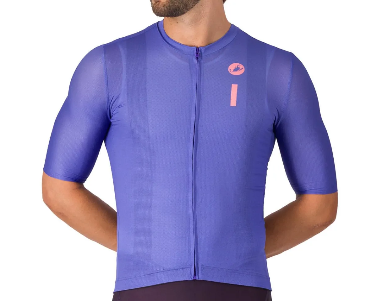 Castelli Jerseys|Summer Essentials|Drittone Logo Short Sleeve Jersey (Ultraviolet/Rosa Giro) (S)