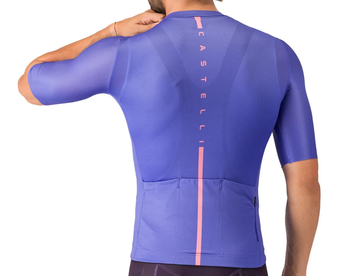 Castelli Jerseys|Summer Essentials|Drittone Logo Short Sleeve Jersey (Ultraviolet/Rosa Giro) (S)