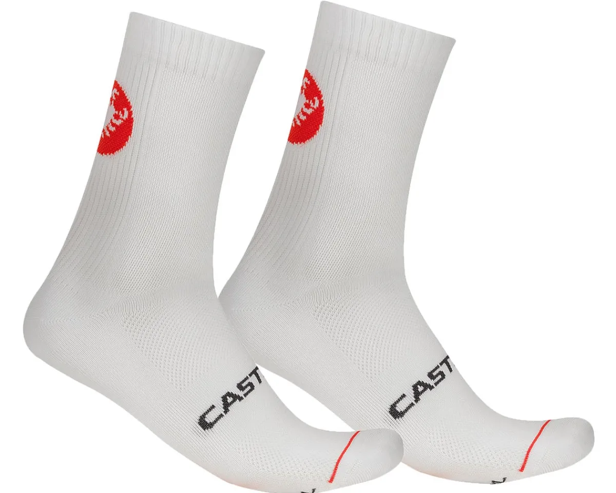 Castelli Clothing Accessories|Shoes, Socks, & Footwear|Entrata 12 Socks (White) (L/XL)