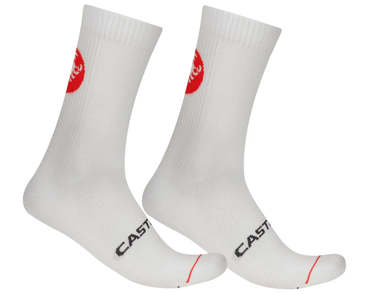 Castelli Clothing Accessories|Shoes, Socks, & Footwear|Entrata 18 Socks (White) (S/M)
