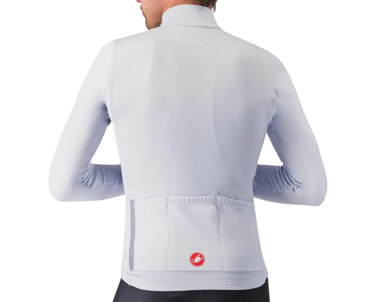 Castelli Jerseys|Entrata Thermal Long Sleeve Jersey (Silver Grey/Brilliant Orange) (M)