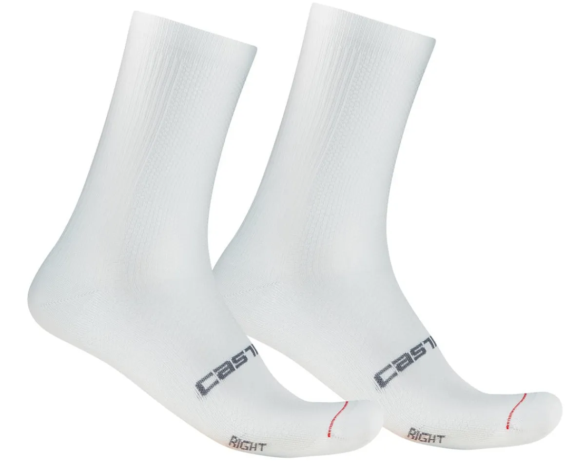 Castelli Clothing Accessories|Shoes, Socks, & Footwear|Espresso 18 Socks (White) (S/M)