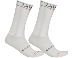 Castelli Clothing Accessories|Shoes, Socks, & Footwear|Fast Feet 4 Socks (White) (L/XL)