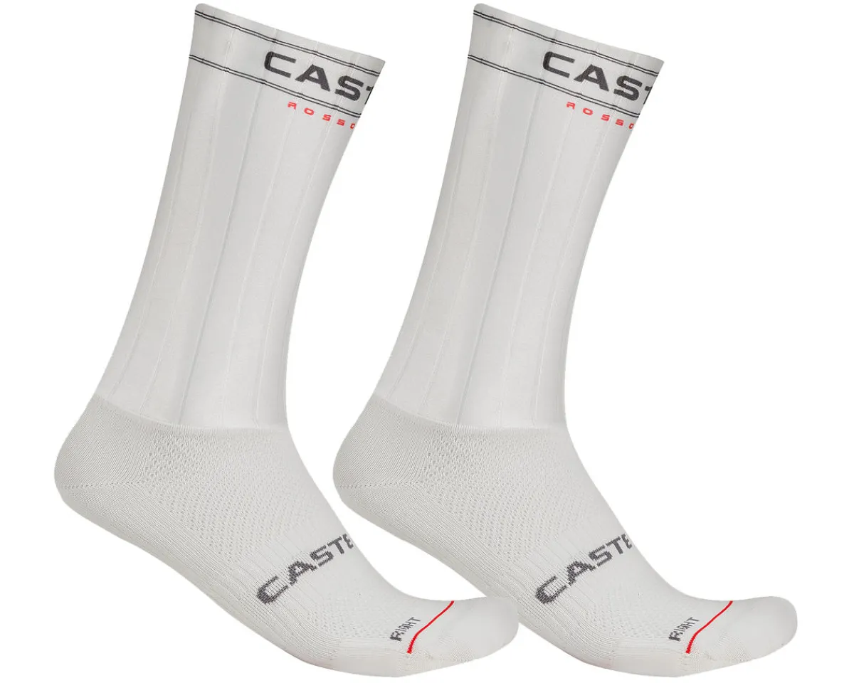 Castelli Clothing Accessories|Shoes, Socks, & Footwear|Fast Feet 4 Socks (White) (L/XL)
