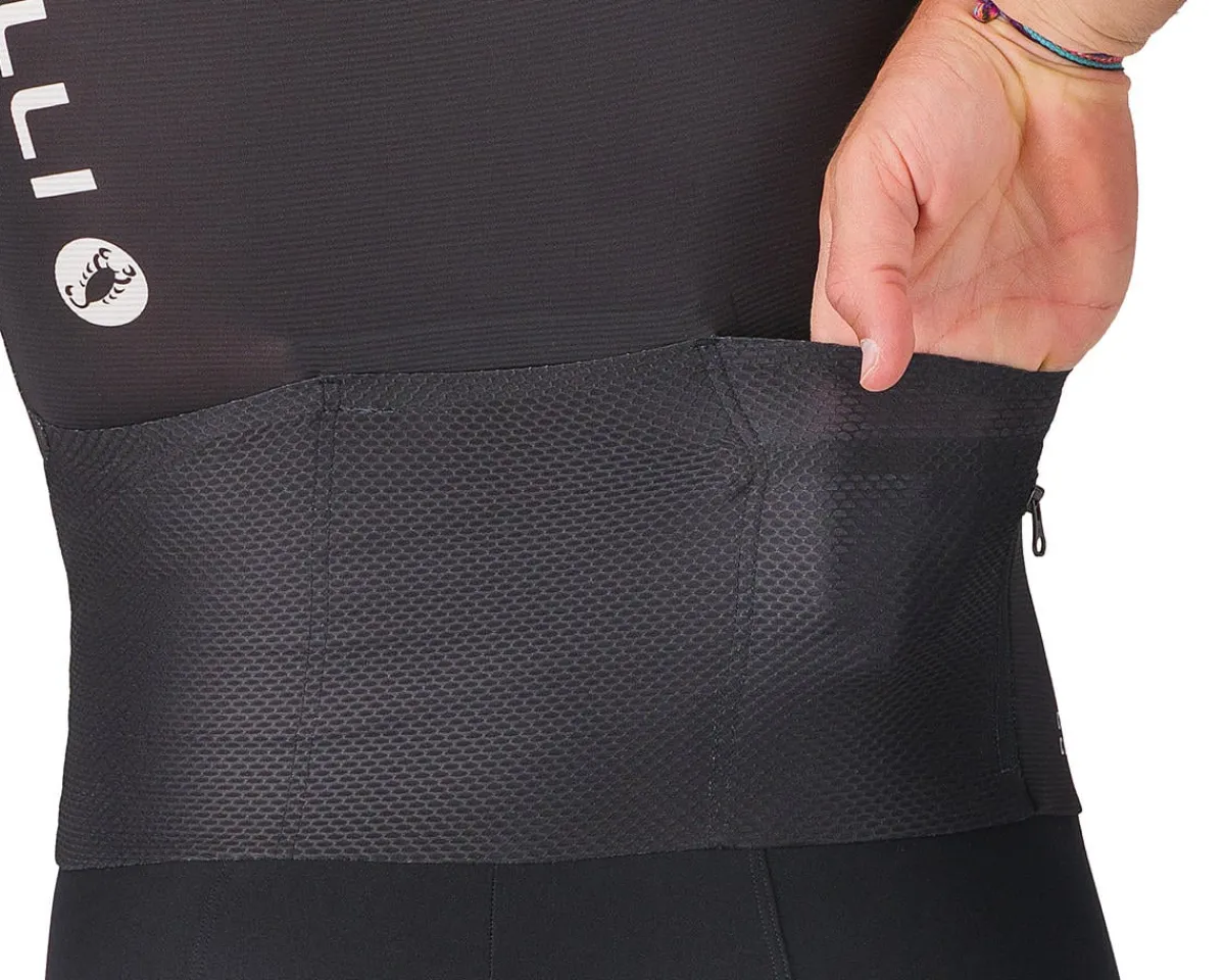 Castelli Shorts & Bibs|Saturday Morning Skinsuit (Black/Rosa Giro/Smoky Grey) (S)