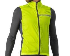 Castelli Jackets & Vests|High Vis & Reflective|Squadra Stretch Vest (Electric Lime/Dark Grey) (S)