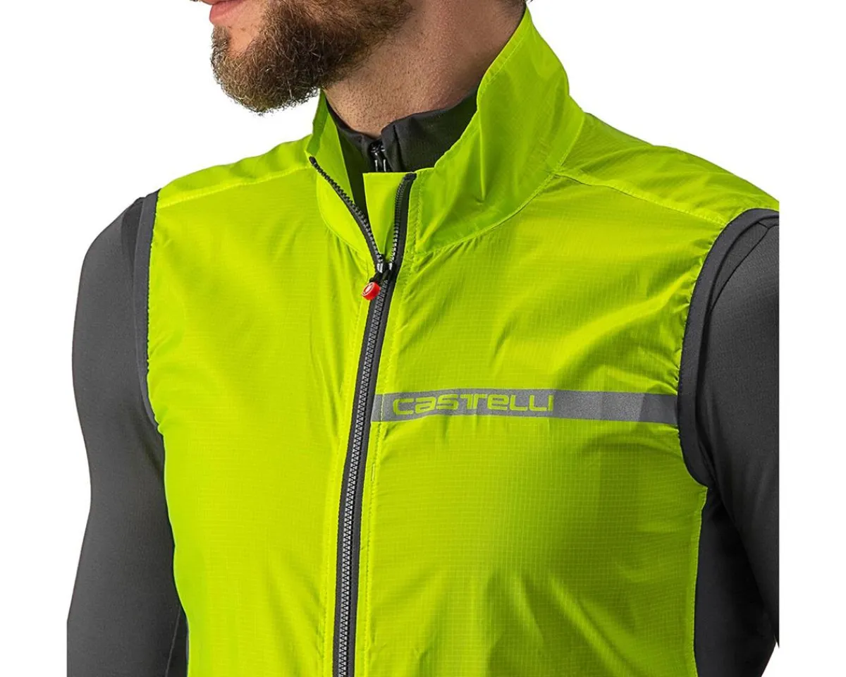 Castelli Jackets & Vests|High Vis & Reflective|Squadra Stretch Vest (Electric Lime/Dark Grey) (S)