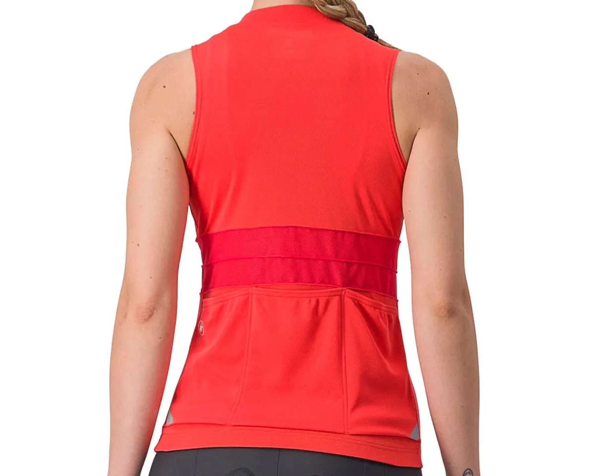 Castelli Women'S|Jerseys|Women's Anima 4 Sleeveless Jersey (Hibiscus/Soft Orange) (L)