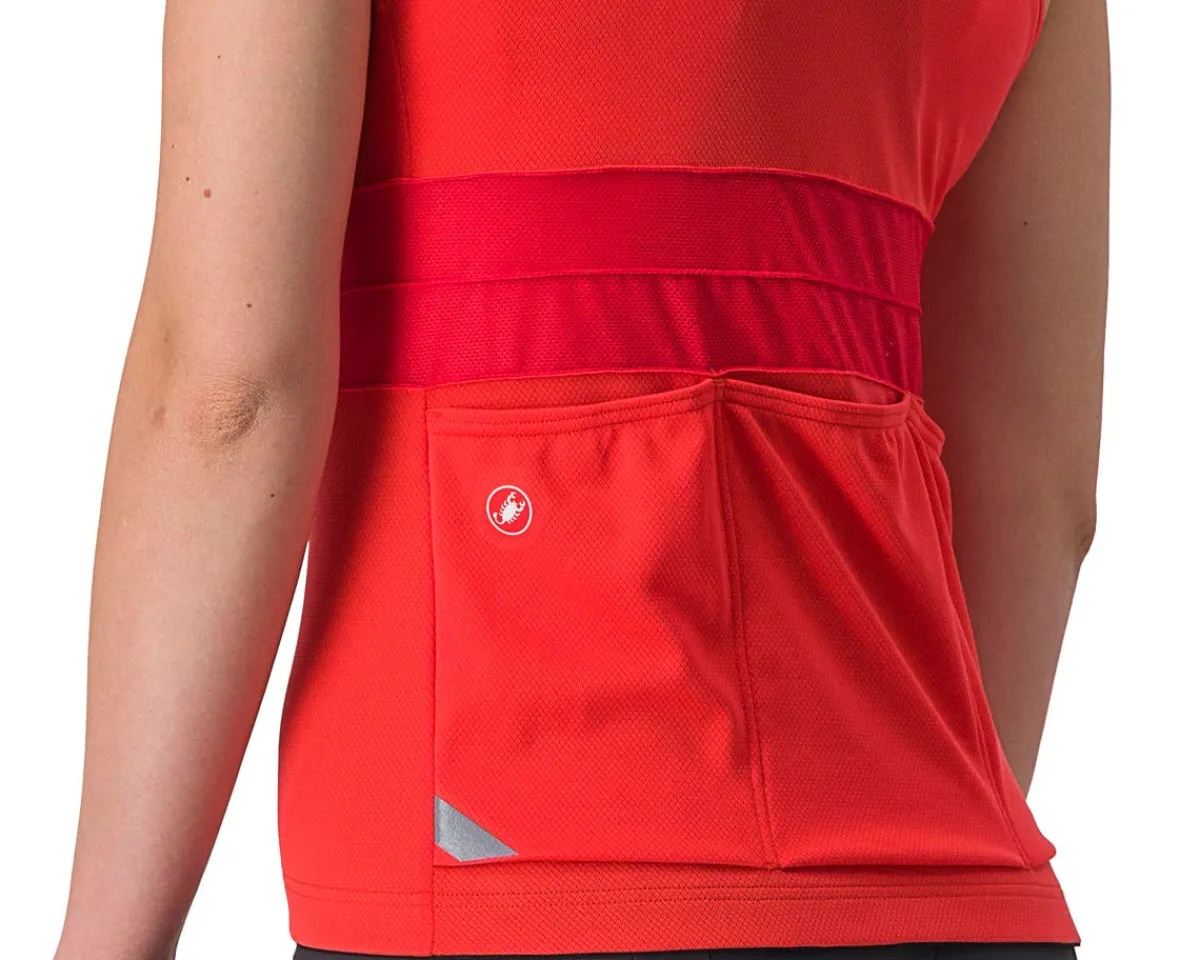Castelli Women'S|Jerseys|Women's Anima 4 Sleeveless Jersey (Hibiscus/Soft Orange) (L)