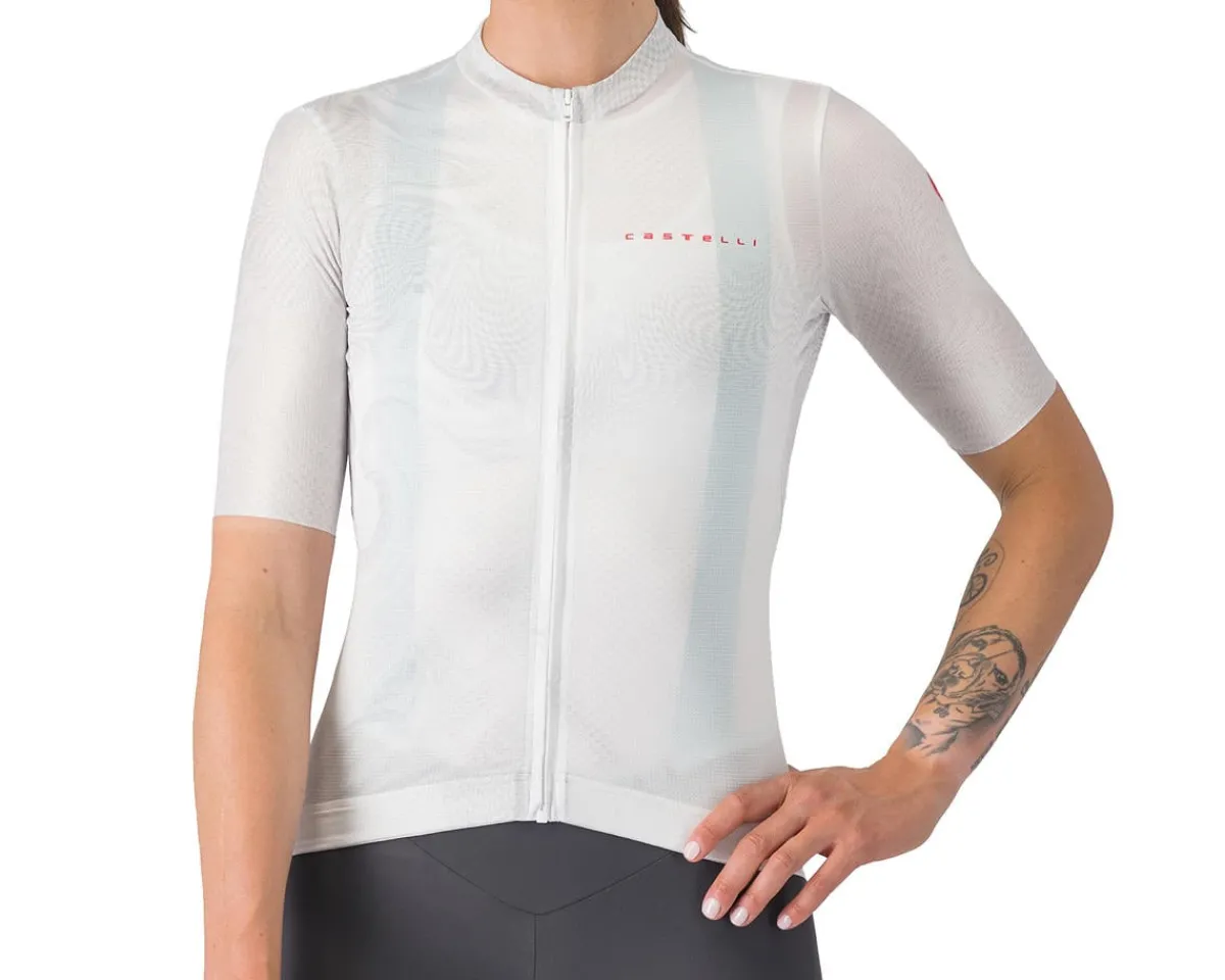 Castelli Clothing Sale|Women'S|Women's Fantasia Short Sleeve Jersey (White) (XL)