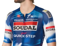 Castelli Jerseys|Summer Essentials|x Soudal/Quick-Step Climber's A/C Short Sleeve Jersey (Blue/Red) (L)