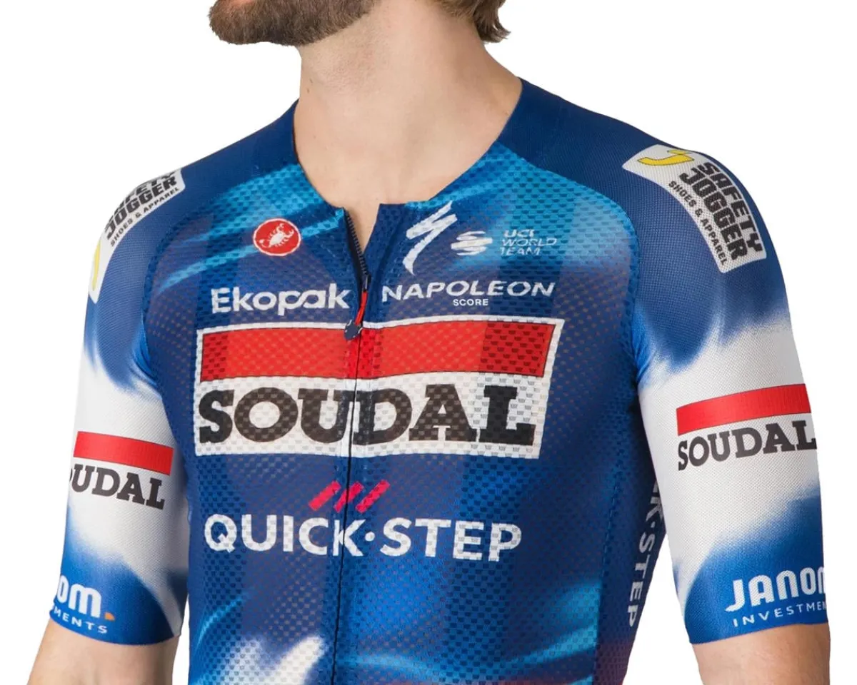 Castelli Jerseys|Summer Essentials|x Soudal/Quick-Step Climber's A/C Short Sleeve Jersey (Blue/Red) (L)