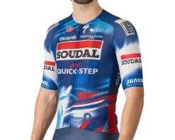 Castelli Jerseys|Summer Essentials|x Soudal/Quick-Step Climber's A/C Short Sleeve Jersey (Blue/Red) (L)