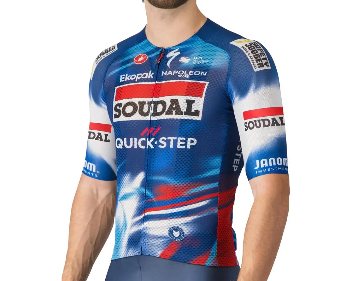 Castelli Jerseys|Summer Essentials|x Soudal/Quick-Step Climber's A/C Short Sleeve Jersey (Blue/Red) (L)