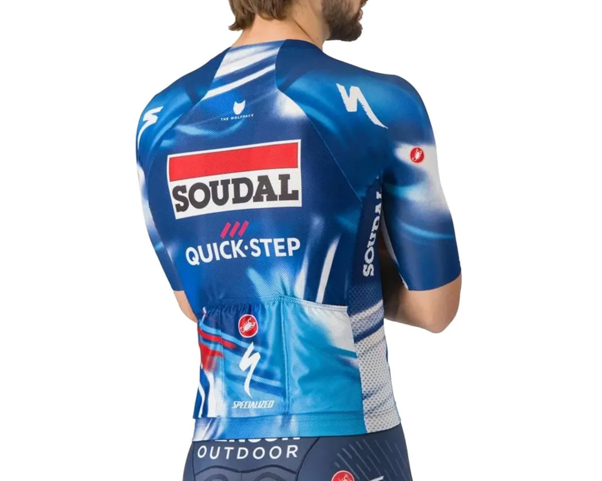 Castelli Jerseys|Summer Essentials|x Soudal/Quick-Step Climber's A/C Short Sleeve Jersey (Blue/Red) (L)