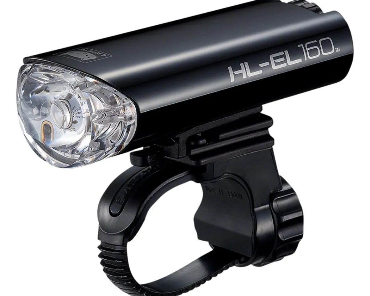 CatEye Bike Lights|HL-EL160 Headlight (Black) (50 Lumens) (AA Batteries)