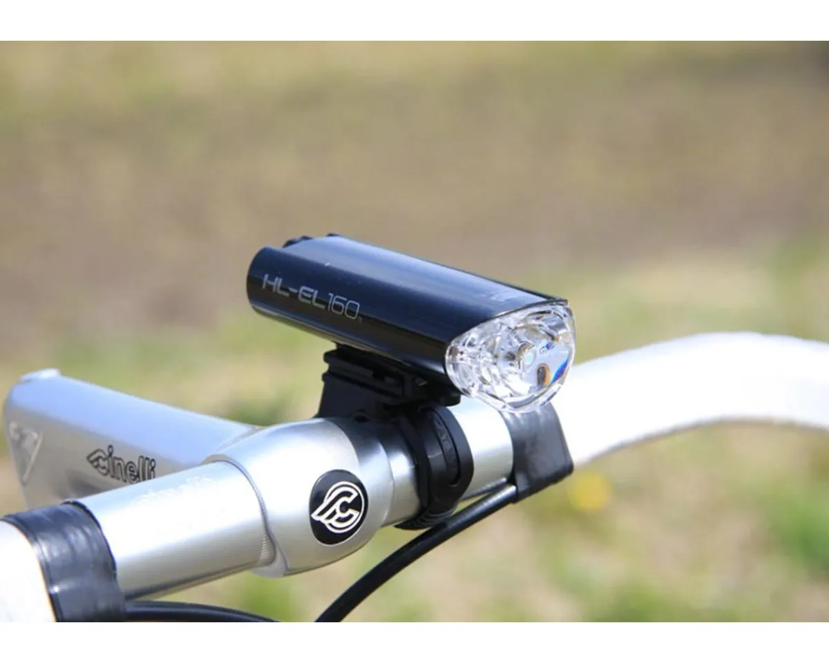 CatEye Bike Lights|HL-EL160 Headlight (Black) (50 Lumens) (AA Batteries)
