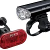 CatEye Bike Lights|HL-EL160/Omni 5 Headlight/Taillight Set (Black) (AA/AAA Batteries)