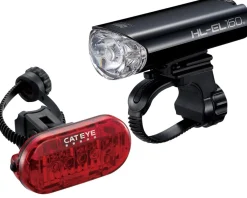 CatEye Bike Lights|HL-EL160/Omni 5 Headlight/Taillight Set (Black) (AA/AAA Batteries)