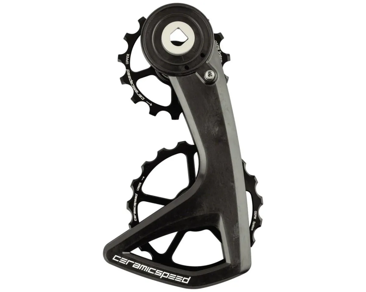 CeramicSpeed Replacement Parts|Derailleurs & Parts|OSPW RS Pulley Wheel System for SRAM Red/Force AXS D1 (Black) (Aluminum Pulley) (5 Spoke) (Carbon Cage)