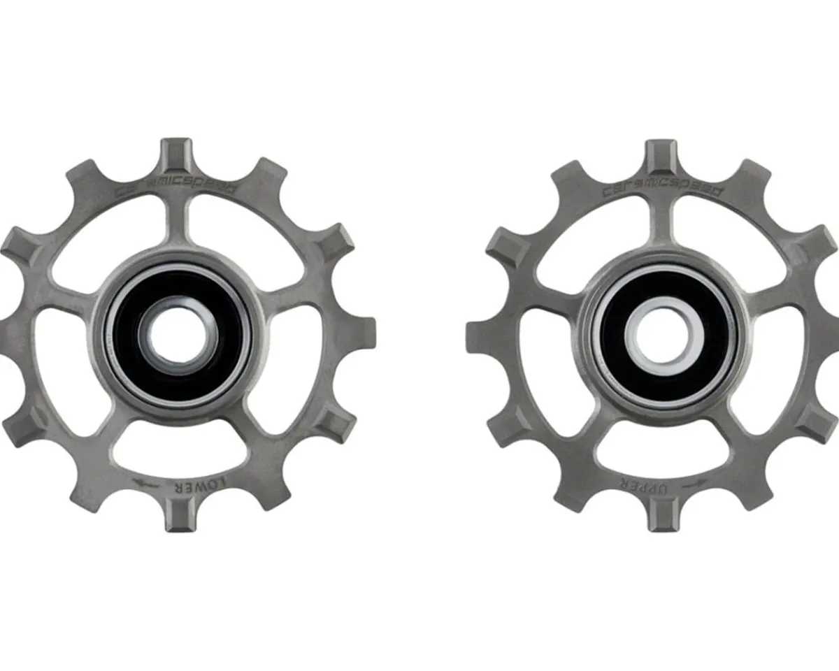 CeramicSpeed Replacement Parts|Derailleurs & Parts|Pulley Wheels for SRAM AXS Road 12-Speed (Titanium/Raw) (12 Tooth) (Coated Races) (D1)