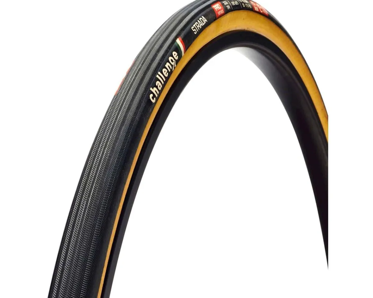 Challenge Tires|Strada Pro Handmade Tubular Tire (Tan Wall) (700c) (25mm) (Folding) (SuperPoly)